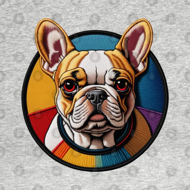 Rainbow Frenchie Embroidered Patch by Xie